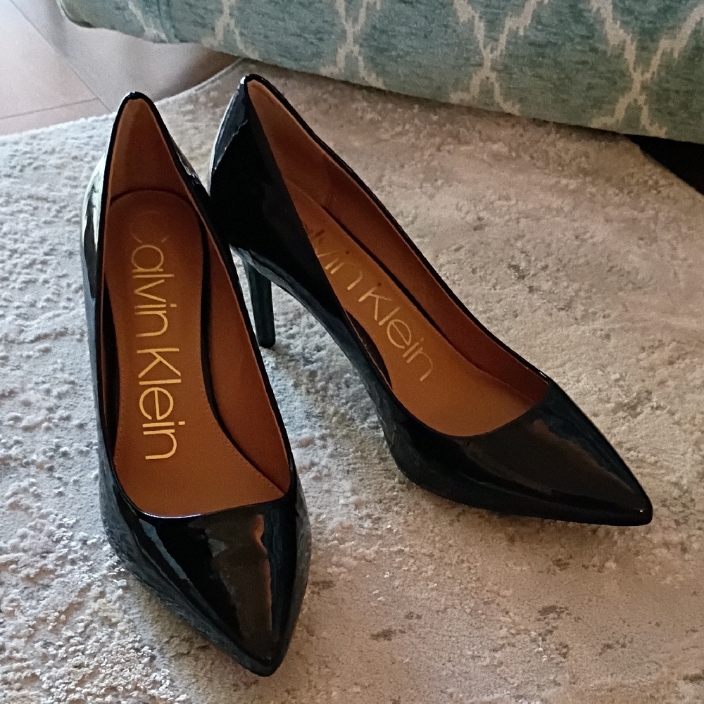 Calvin Klein Glossy Black Heels